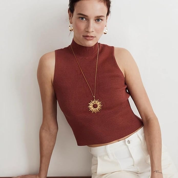 CANEVINKA 18K Gold Plated Pendant Long Chain Necklace Sweater Necklace Fashion Jewelry for Women