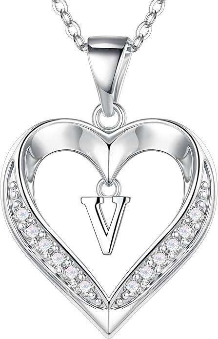 Turandoss Heart Initial Necklaces for Women - Dainty 14K Gold Plated CZ Heart Pendant Necklace with Tiny Letter A-Z, Non Tarnish Waterproof Trendy Jewelry Gifts for Mom Wife Girlfriend