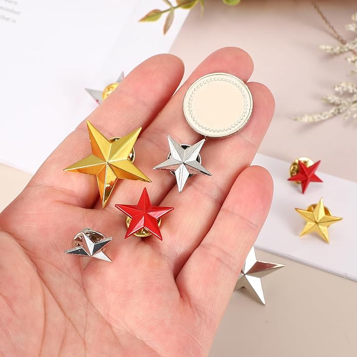 uxcell Star Lapel Pins, Award Pins Star Badge for Men Women Backpacks Hats Jackets Costume Accessories Celebration