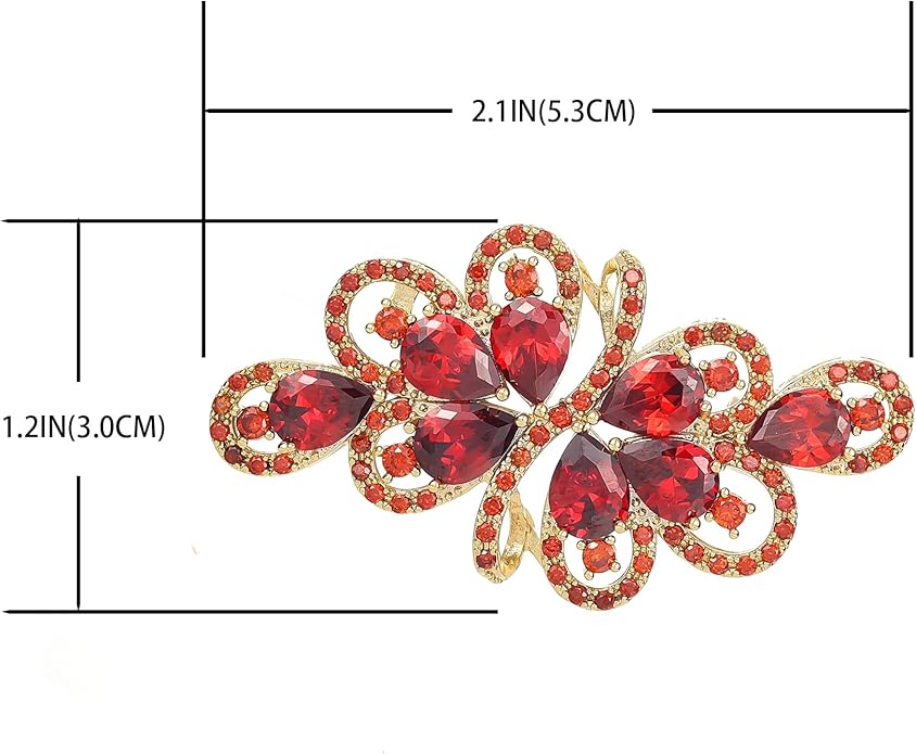YOQUCOL Cubic Zirconia Crystal Rhinestone Wedding Brooch Pin for Women Brides Jewelry