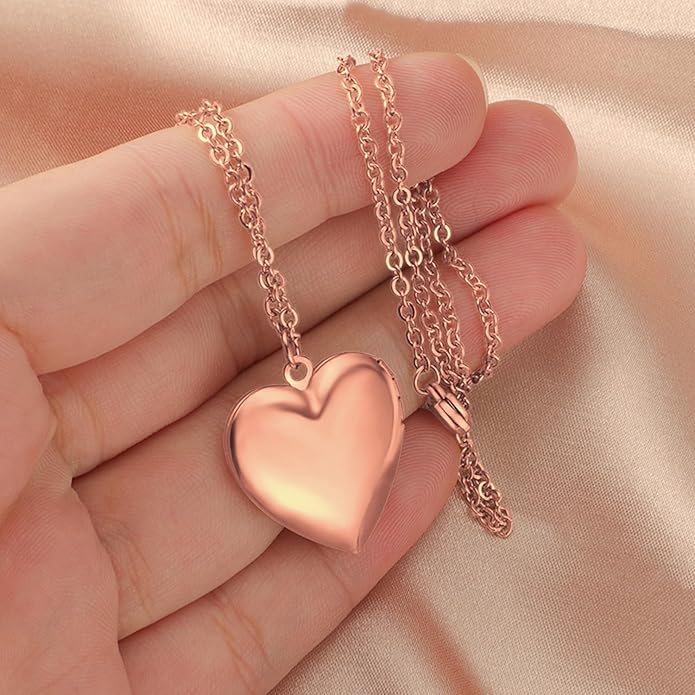 PHOCKSIN Personalized Locket Necklace for Women Photo Necklace with Customized Picture Birth Flower Birthstone New Years Gifts for Women