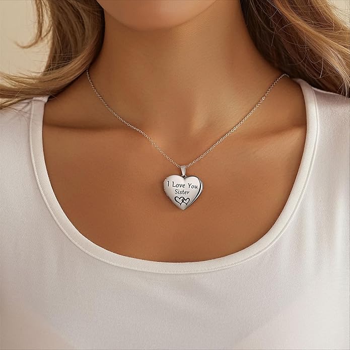 PHOCKSIN Personalized Locket Necklace for Women Photo Necklace with Customized Picture Birth Flower Birthstone New Years Gifts for Women