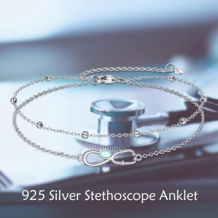TIGER RIDER Dragonfly Anklet Sterling Silver Dragonfly Gifts Jewelry for Women with Crystal Birthday Anniversary