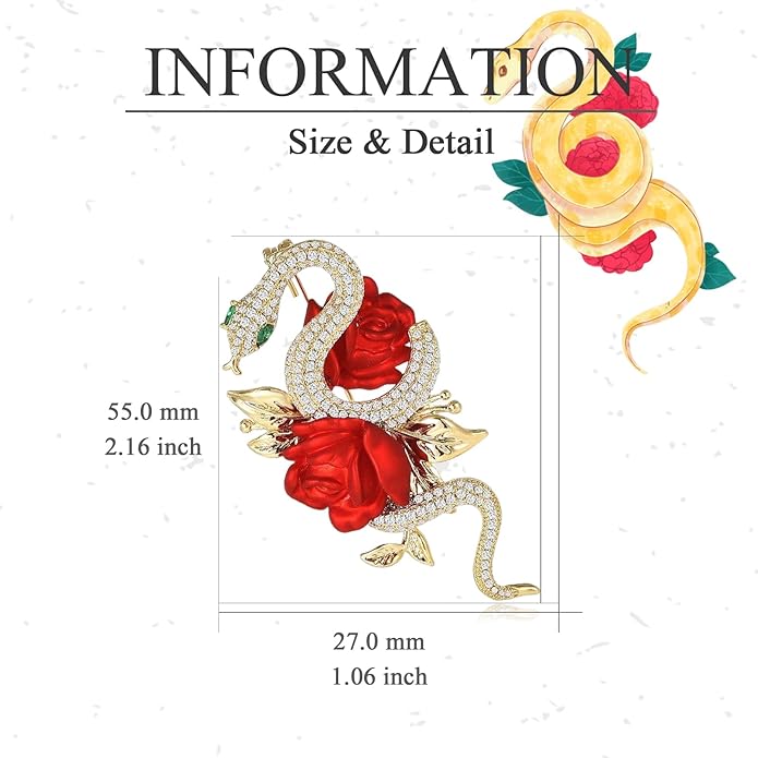 18K Gold Brooch Rhinestone Animal Brooch Pin Elegant Lapel Pin Wedding Jewelry Christmas Gift Dress Accessories for Women