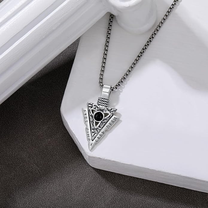 Taioiat viking Pendant Necklace for Men Nordic Celtic 925 Sterling Silver Vintage Mjolnir Jewelry Norse Vikings Gift for Women