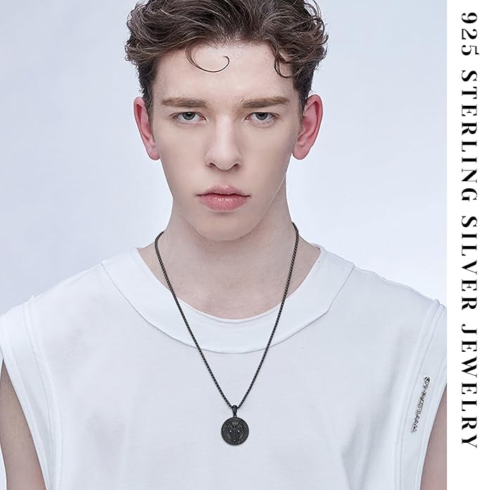 KoyeKei Viking Necklace for Men 925 Sterling Silver Viking Norse Pagan Jewelry Gifts for Women