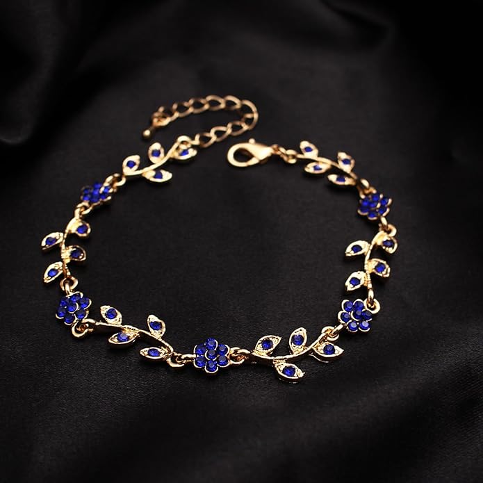 Austrian Crystal Rhinestone Choker Necklace Dangle Earring Link Bracelet Jewelry Set for Brides Bridesmaid Prom Costume Accessories for Women