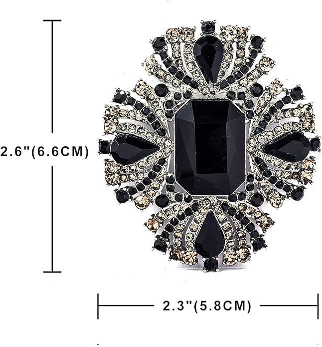 YOQUCOL Vintage Austrian Crystal Rhinestone Flowers Shaped Brooch Pin for Women Girls Lapel Pin for Sweater,Coat Dress Accessories