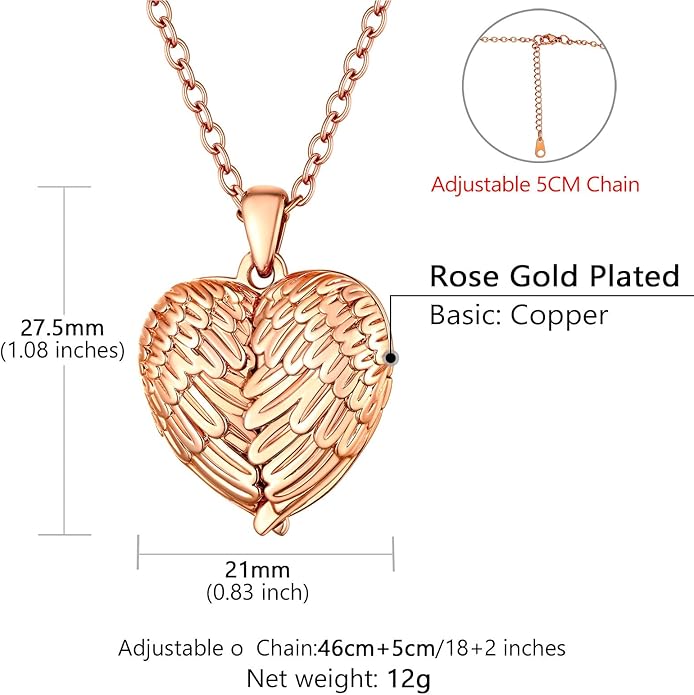 Supcare Locket Necklace That Holds Pictures-Engraved Photo Pendant Custom Jewellery Gifts for Men Women (with Jewellery Gift Box)