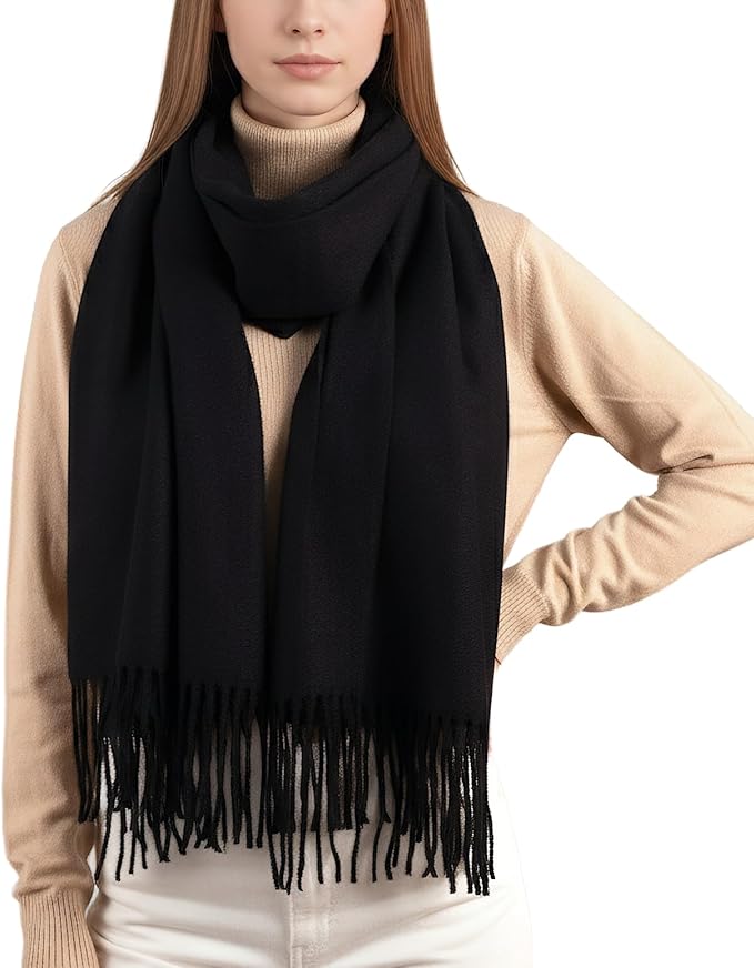 Achillea Warm Cashmere-Feel Winter Scarf – Pashmina Shawl Wrap, Blanket Scarf for Daily Wear, Travel & Cold Weather