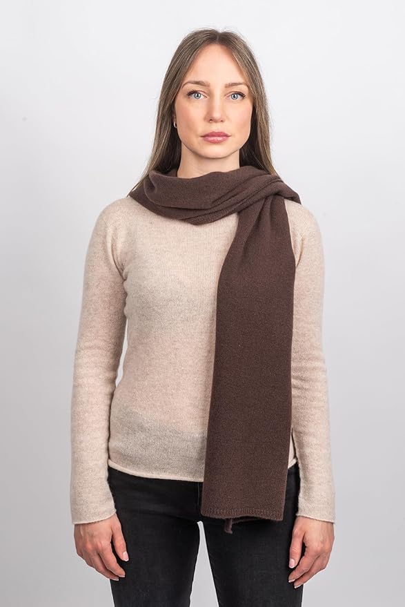 Dalle Piane Cashmere - 100% Cashmere Scarf - Made in Italy - Winter Neck Warmer (14" x 77") - Christmas Gift