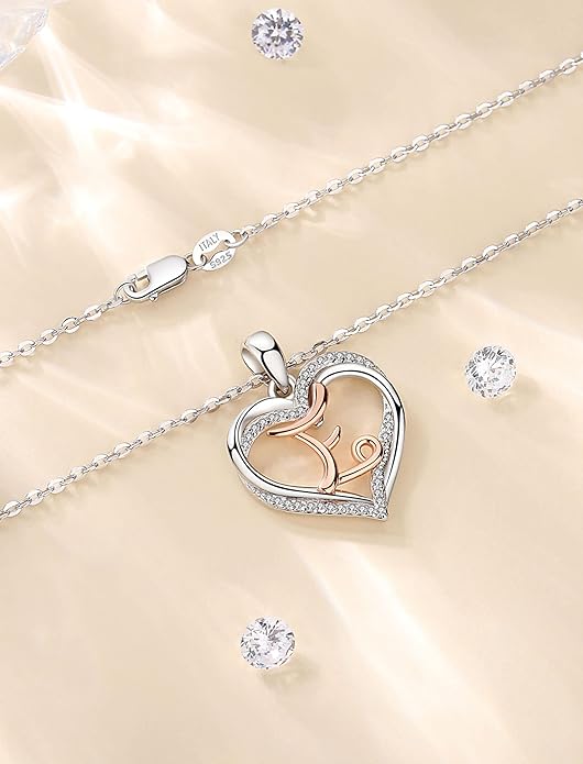 INFUSEU Unique Initial Necklaces for Women Girls Small Heart Letter Jewelry, Meaningful Personalized Gifts