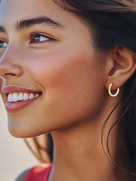 Silvora 925 Sterling Silver Small Hoop Earrings for Women Huggie Earrings Hypoallergenic Cartilage Earrings Tiny Hoops 6mm/8mm/10mm/12mm/14mm/16mm/18mm/20mm