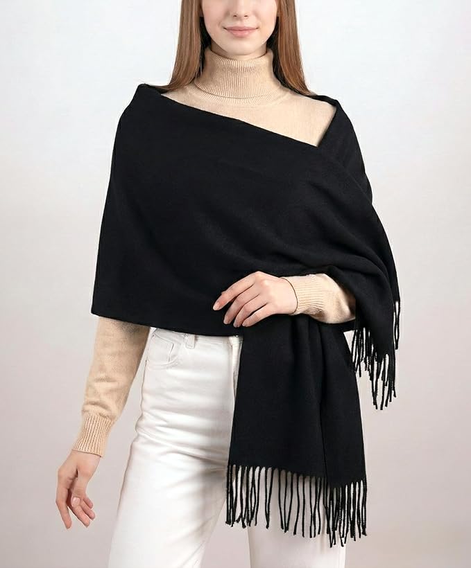 Achillea Warm Cashmere-Feel Winter Scarf – Pashmina Shawl Wrap, Blanket Scarf for Daily Wear, Travel & Cold Weather