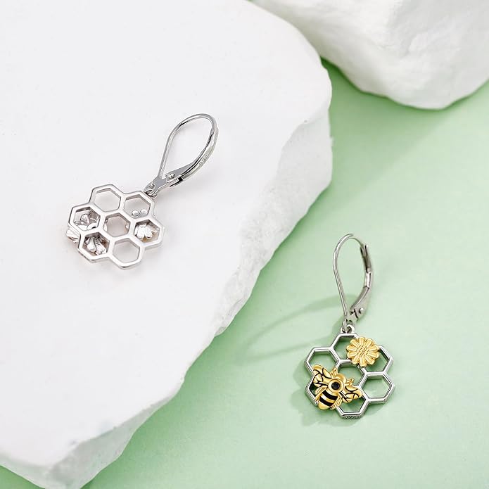 Animal Earrings 925 Sterling Silver Dangle Earrings Leverback Earrings Animal Jewelry for Women