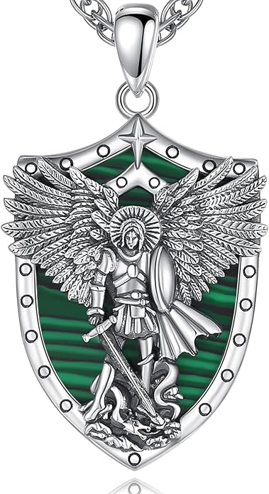 Vito 925 Sterling Silver Saint Necklaces for Women Men, St Michael/Crucifix/Caravaca/St Jude/Virgin Mary Pendant Patron Saint Amulet Medal Religion Jewelry Gift