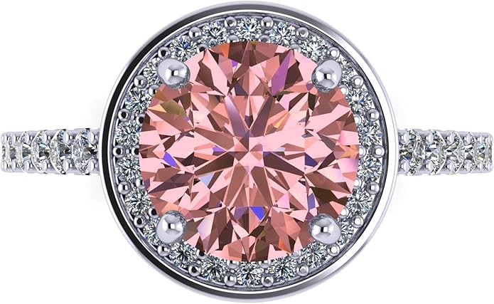 NANA Jewels Sterling Silver Engagement Rings for Women - Choose Simulated Morganite, Citrine, Aquamarine & More