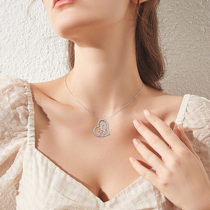 AOBOCO Gifts for Sister 2 3 Sisters Necklace for Women Sterling Silver Sister Crystal Pendant Jewelry Birthday Christmas Gifts for Friend Female Friendship Lasts Forever
