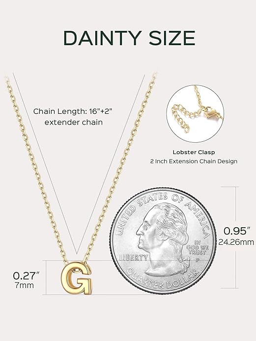 ChicSilver 925 Sterling Silver Initial Necklace for Women Dainty Letter Jewelry Personalized Gift