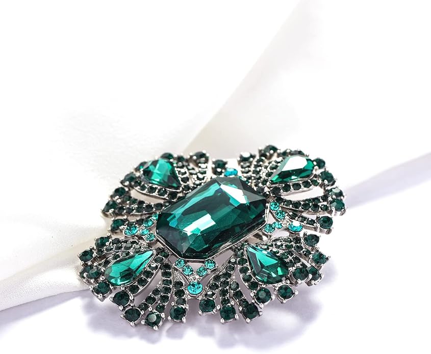 YOQUCOL Vintage Austrian Crystal Rhinestone Flowers Shaped Brooch Pin for Women Girls Lapel Pin for Sweater,Coat Dress Accessories