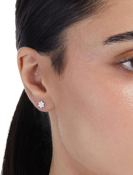 Amazon Essentials Plated Cubic Zirconia Butterfly and Flower Earring Set