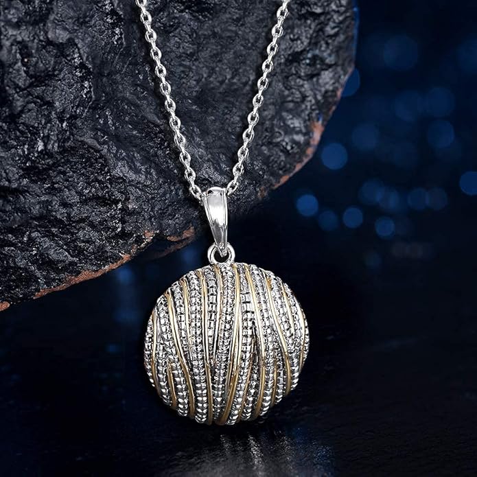 Mytys Coin Pendant Necklace for Women 18K Gold and Silver Intertwined Crossover Pendant Two Tone Necklaces Christmas Jewelry Gift