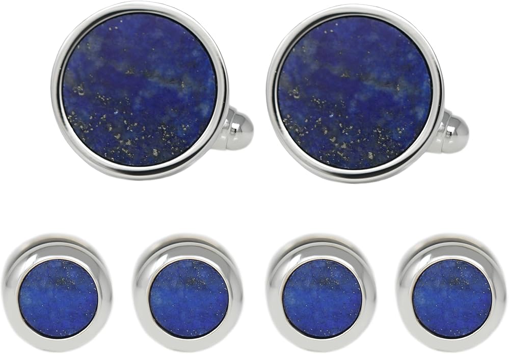 MENDEPOT Men Formal Wear Dress Shirt Cufflinks And Studs Set With Box Wedding Groom Groomsmen Gift
