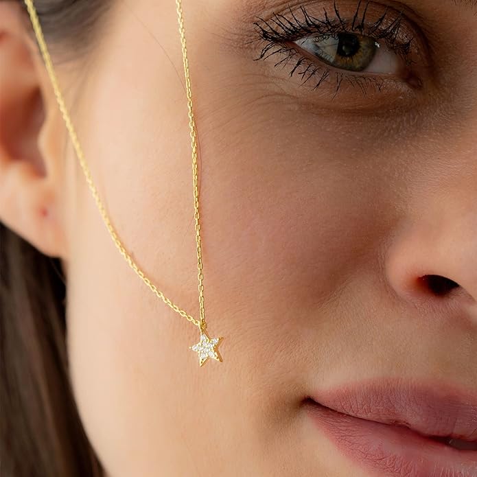 Gold Necklace for Women-14k Gold Plated Infinity Necklace Star Of David Necklace Evil Eye Cross Pendants Heart Dainty Gold Necklace For Women