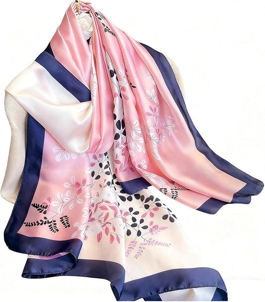 Clysoru Silk Scarf For Women Hair Scarves Lightweight Satin Elegant Shawl Wraps Bufanda Mujer Fashion Accessories 70.8"X35.4"