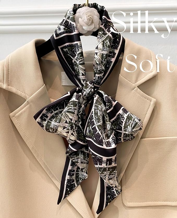 Dailyacc Hair Scarf for Women Fashion Silky Satin Headscarf Wrap Breathable Lightweight Neck Scarves For Handbag
