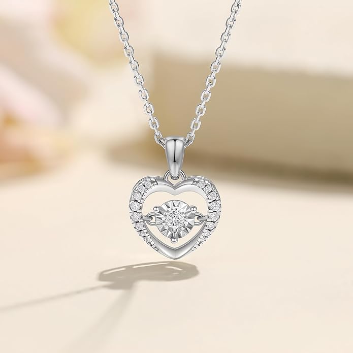 Sterling Silver Lab Grown Diamond Halo Pendant Necklace, Chain Included,ideal gift for anniversaries, birthdays, or any milestone celebration