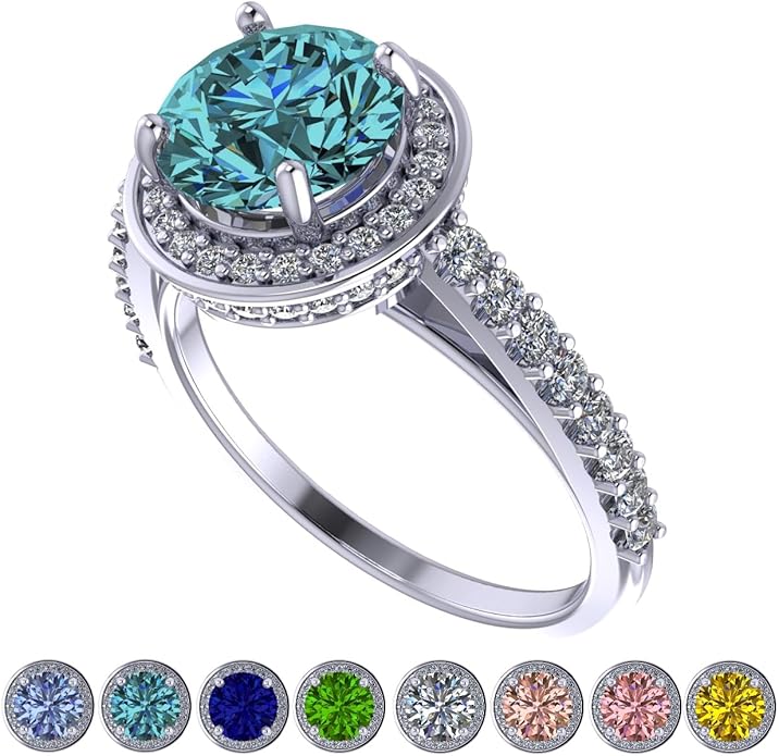 NANA Jewels Sterling Silver Engagement Rings for Women - Choose Simulated Morganite, Citrine, Aquamarine & More