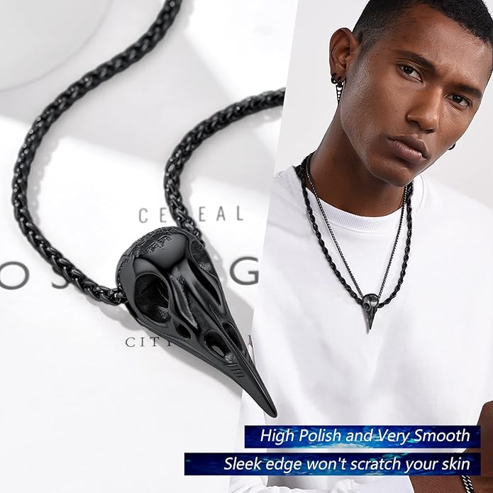 PROSTEEL Norse Viking Jewelry for Men Women, Vintage Thor Hammer/Thor Axe/Raven/Odin Necklace, 316L Stainless Steel Pendant Chain, Come with Box