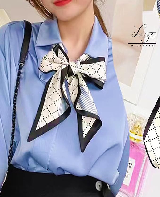 Hioyiwse Head Scarf Hair Neck Scarves For Women Purse Bag Scarfs For Handbags Silky Long Thin Satin Headscarf Fashion