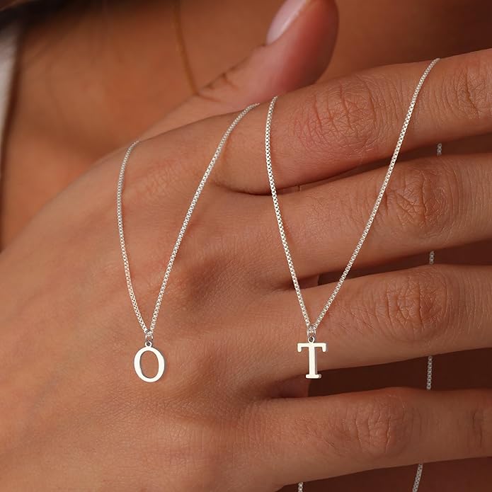 Foxgirl Gold Initial Necklaces for Women, Dainty Gold Letter Necklace Tiny A-Z Pendant Choker Necklace Trendy Cute Personalized Monogram Name Necklace Gold Jewelry Necklace for Women Gift