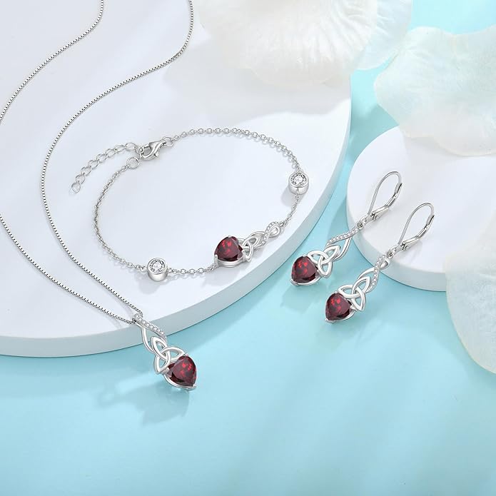 Infinity Celtic Knot Bracelet 925 Sterling Silver Birthstone Bracelet Irish Jewelry Gifts for Women