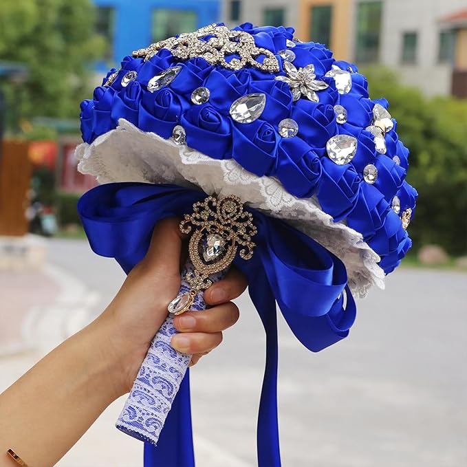 LEEQE Double Face Royal Blue Satin Ribbon 7/8 inch X 25 Yards Polyester Royal Blue Ribbon for Gift Wrapping Very Suitable for Weddings Party Invitation Decorations and More
