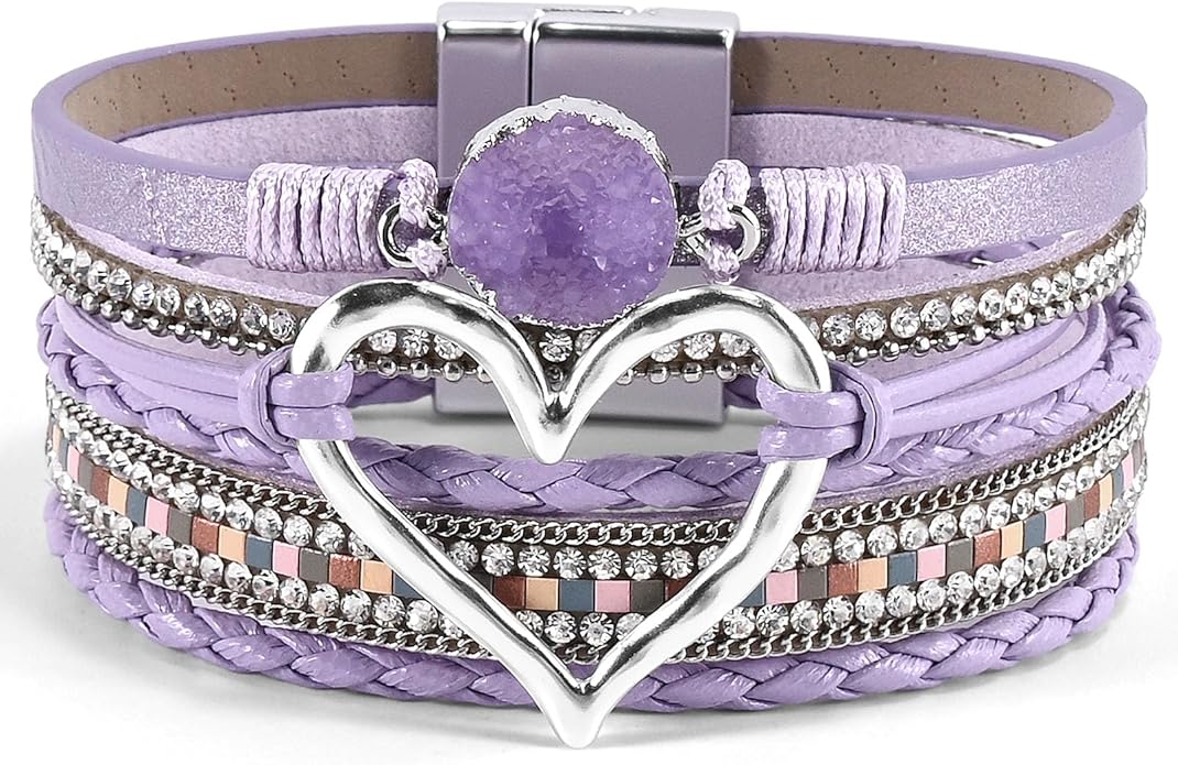 VIBILIA Boho Leather Wrap Bracelets for Women Multi-Layer Bracelets with Strong Clasp Jewelry for Women