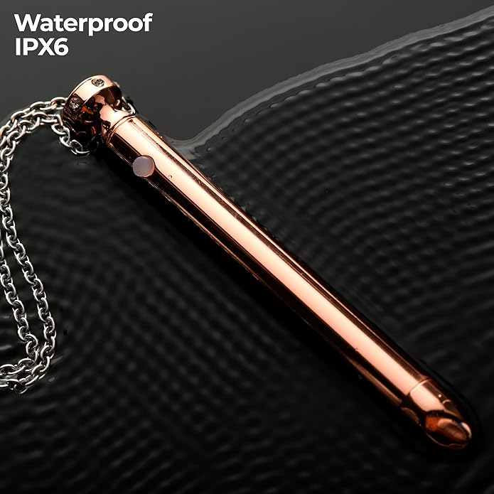 Charmed Silver 7X Vibrating Y Necklace for Women, Sexy Silver Bar Pendant with Chain Necklace, Rechargeable 2-in-1 Necklace Jewelry with Rhinestones