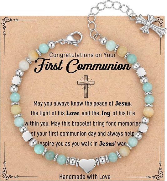 TONY & SANDY Christian Gifts for Women, Religious Cross Bracelet Jewelry, Easter Basket Stuffers for Teens Kids Adults, Faith Confirmation Baptism Christmas Birthday Gifts for Women