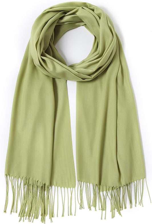 Cindy & Wendy Pashmina Shawls and Wraps Large Scarfs for Women Wedding Party Bridal Long Fashion Solid Shawl Wrap Fringes