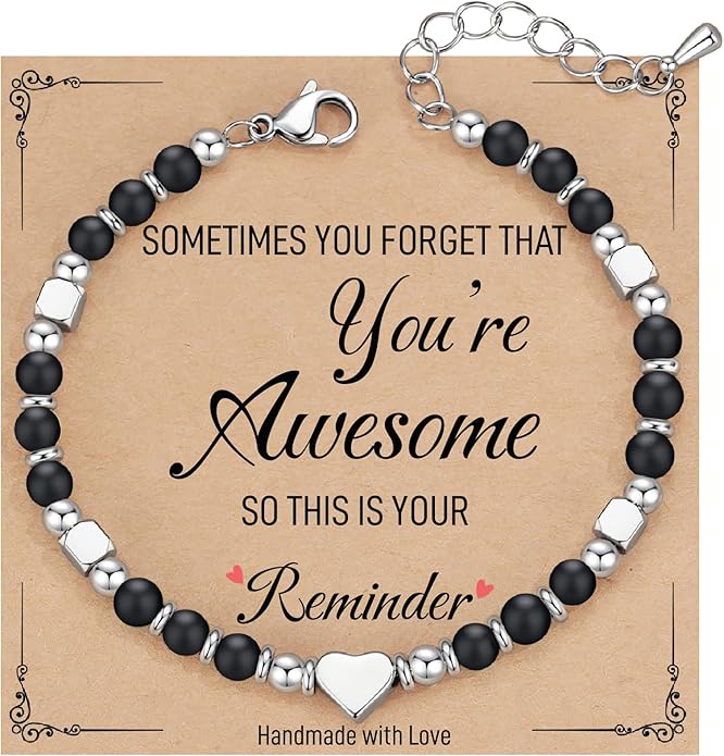 TONY & SANDY Tiny Beaded Bracelets for Women, Sometimes You Forget You're Awesome Gift, Unique Stocking Stuffers for Women, Mom, Daughter, Wife, Coworker, Best Friend, Bestie, Granddaughter