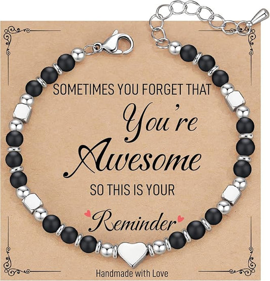 TONY & SANDY Tiny Beaded Bracelets for Women, Sometimes You Forget You're Awesome Gift, Unique Stocking Stuffers for Women, Mom, Daughter, Wife, Coworker, Best Friend, Bestie, Granddaughter