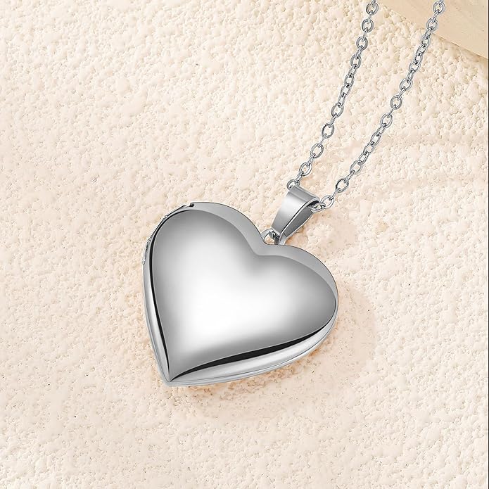 PHOCKSIN Personalized Locket Necklace for Women Photo Necklace with Customized Picture Birth Flower Birthstone New Years Gifts for Women