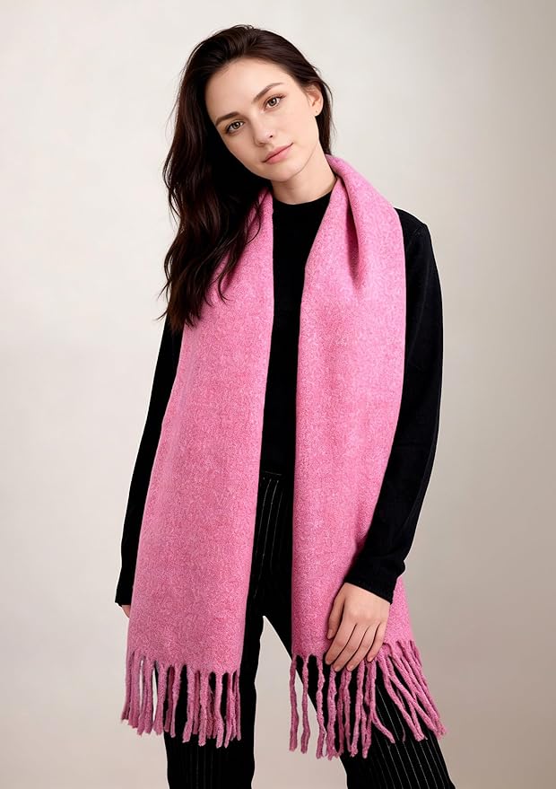 Achillea Warm Cashmere-Feel Winter Scarf – Thick Pashmina Shawl Wrap for Cold Weather