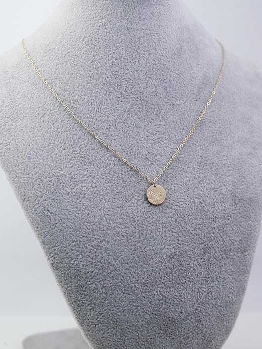Birth Flower Necklace, 14K Gold Plated Floral Pendant Necklaces for Women, Simple Dainty Birth Month Flower Necklace, Birthday Jewelry for Women - 12 Month