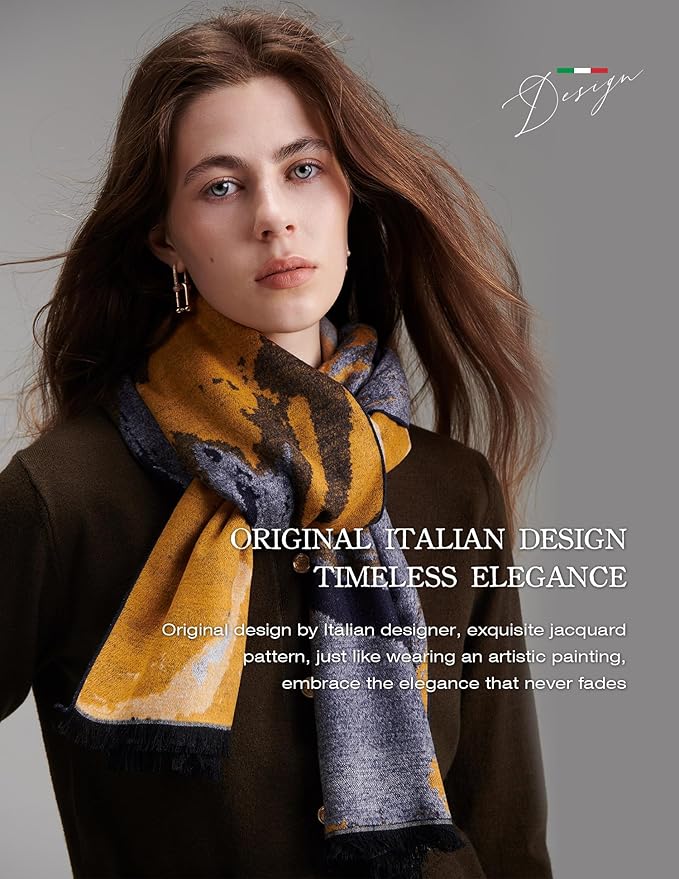 ZHE JIN Luxurious Silk Scarf Shawl Wraps for Women, Warm Scarves Winter Gift, 100% Brushed Mulberry Silk