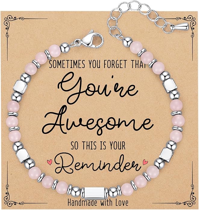 Tiny Gemstone Beaded Bracelets for Women Teen Girls, You are Awesome Jewelry Gifts for Women, Friends, Sister, Mom, Daughter...