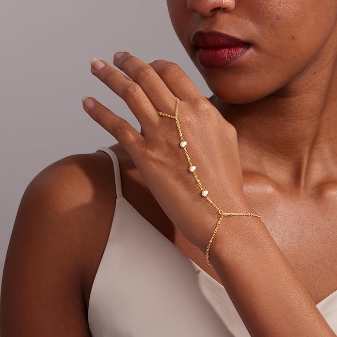 Gold Bracelets for Women Trendy,14K Gold Plated Dainty Stackable Paperclip Cuban Link Chain Bracelets, Simple Cute Cuff Bracelets Jewelry Set Adjustable 7"+2"