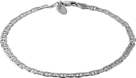 LIFETIME JEWELRY Womens Gold Anklet 4mm Mariner Link Chain Ankle Bracelet 24k Gold Plated